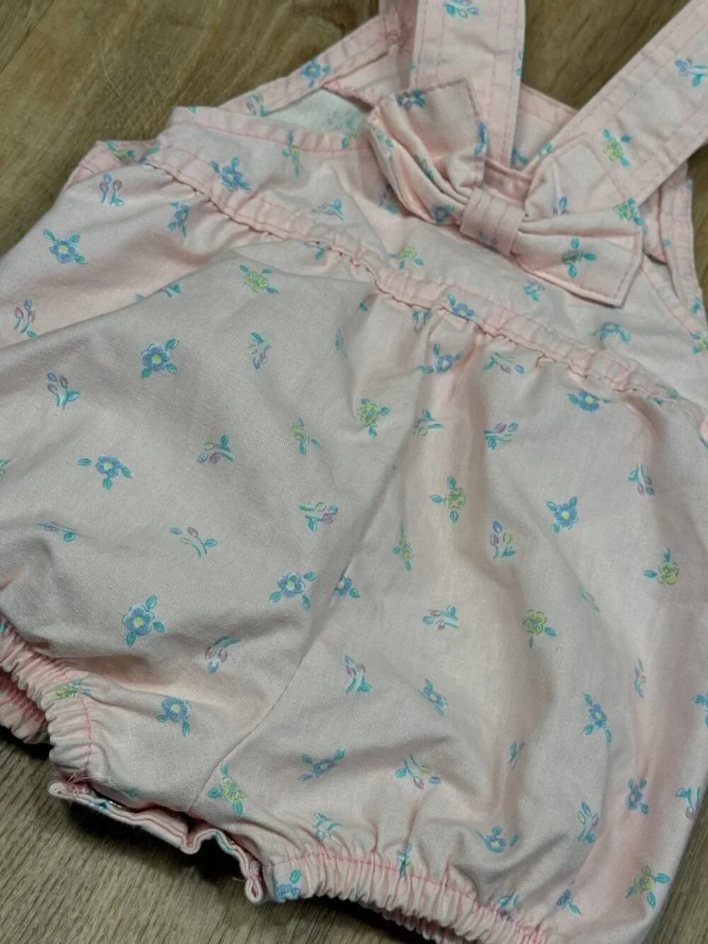 90s Osh Kosh B Gosh Pink Floral Baby Bubble Romper 18M Cotton USA